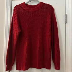 Red Waffle knit oversized sweater from American Eagle